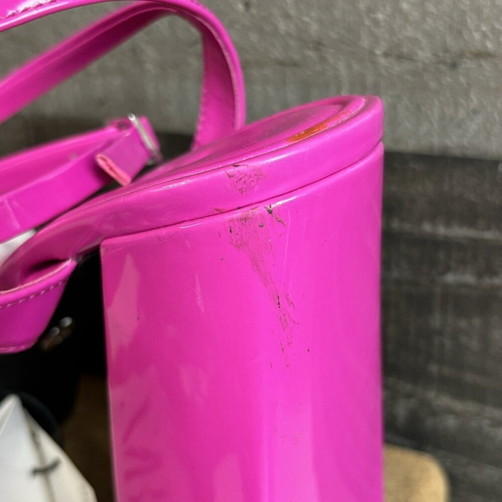 Zara Fuschia Pink Strappy Chunky Platform Heel Sandals - Picture 8 of 9